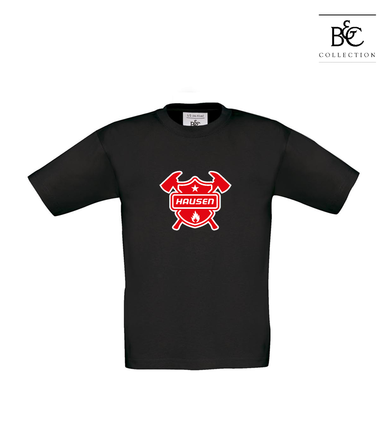 B&C Kinder T-Shirt Black "Anton Frontprint"