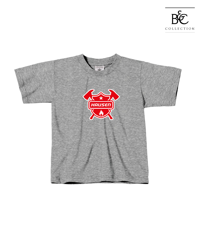 B&C Kinder T-Shirt Sports Grey "Anton Frontprint"
