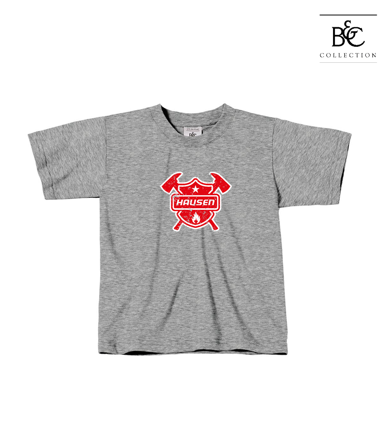 B&C Kinder T-Shirt Sports Grey "Uwe Frontprint"