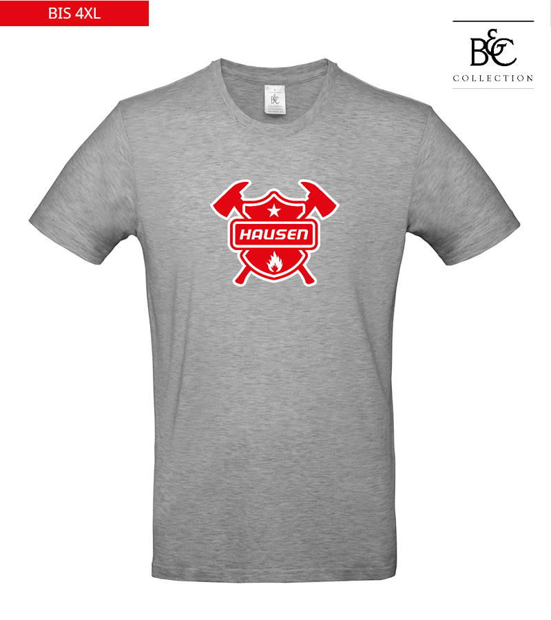 B&C Herren T-Shirt Sports Grey "Anton Frontprint"