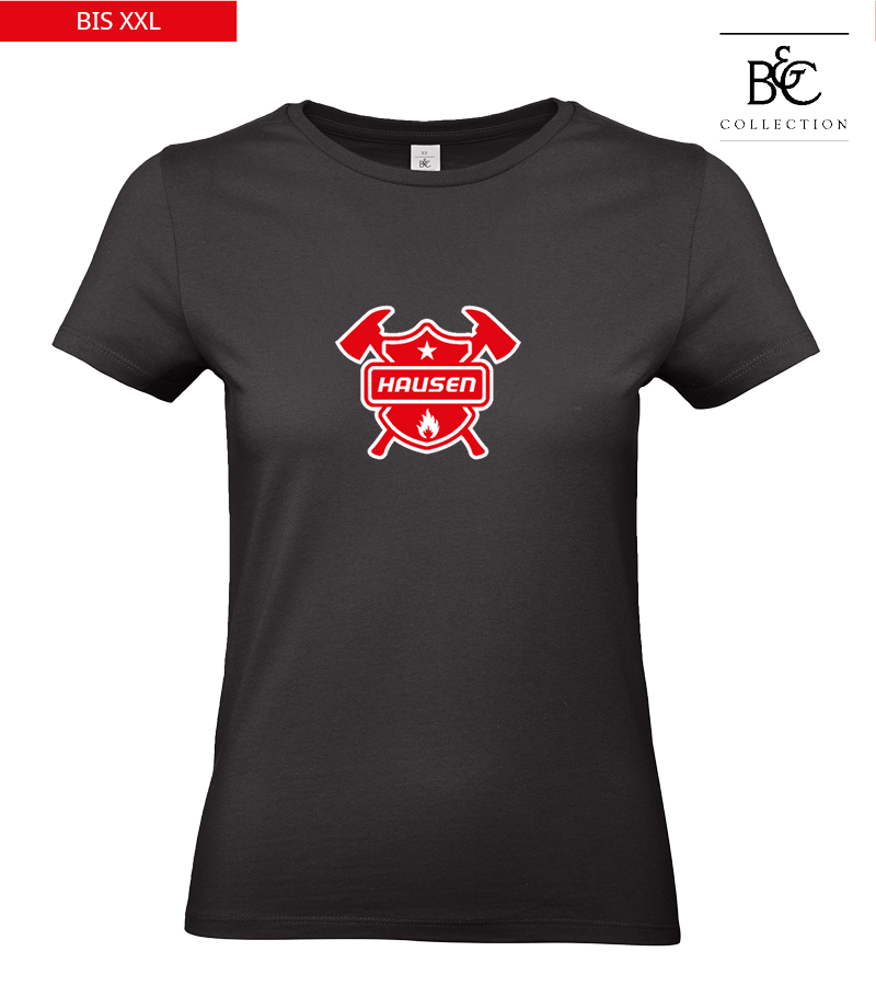 B&C Damen T-Shirt Black "Anton Frontprint"