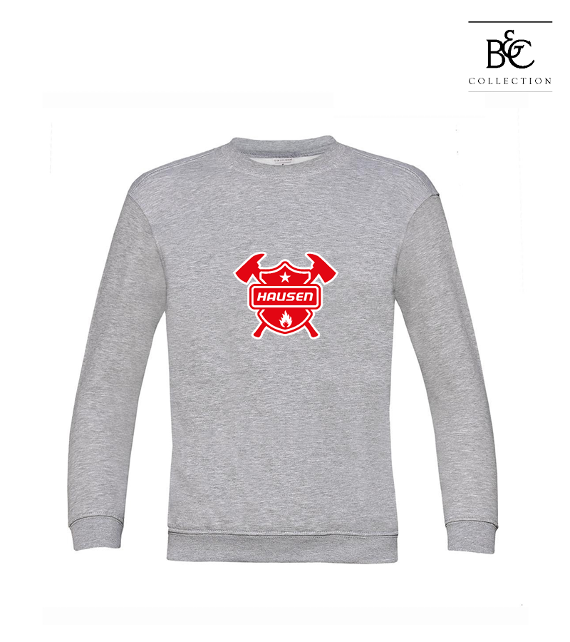 B&C Kinder Sweatshirt Heather Grey "Anton Frontprint"