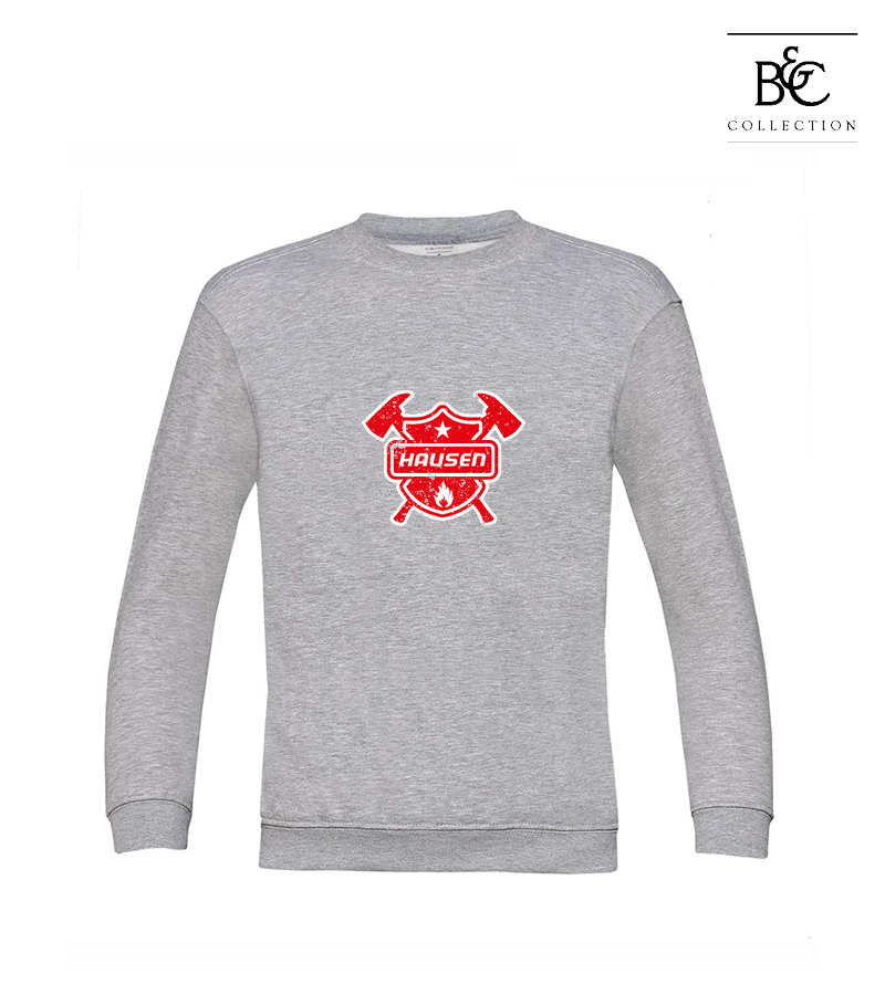 B&C Kinder Sweatshirt Heather Grey "Uwe Frontprint"