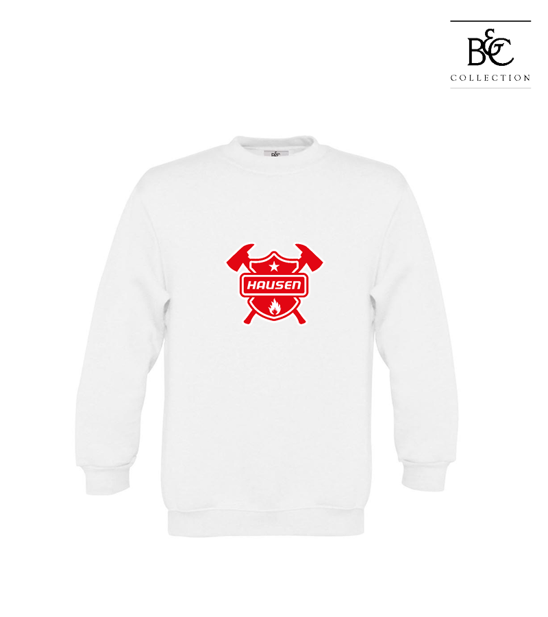 B&C Kinder Sweatshirt White "Anton Frontprint"