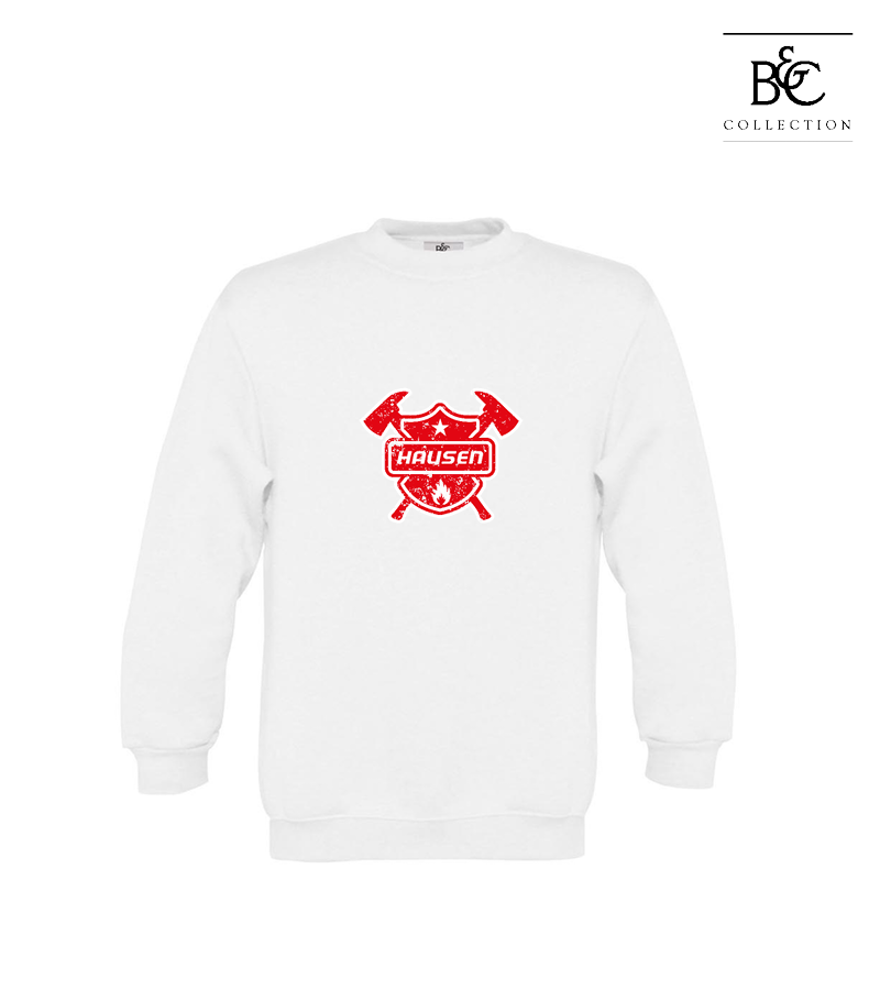 B&C Kinder Sweatshirt White "Uwe Frontprint"