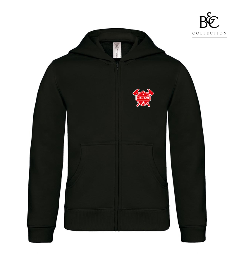 B&C Kinder Zipped Hoodie Black "Anton"