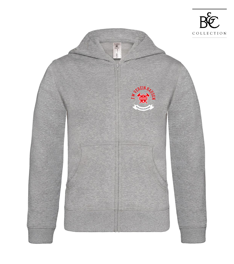 B&C Kinder Zipped Hoodie Heather Grey "Bono"