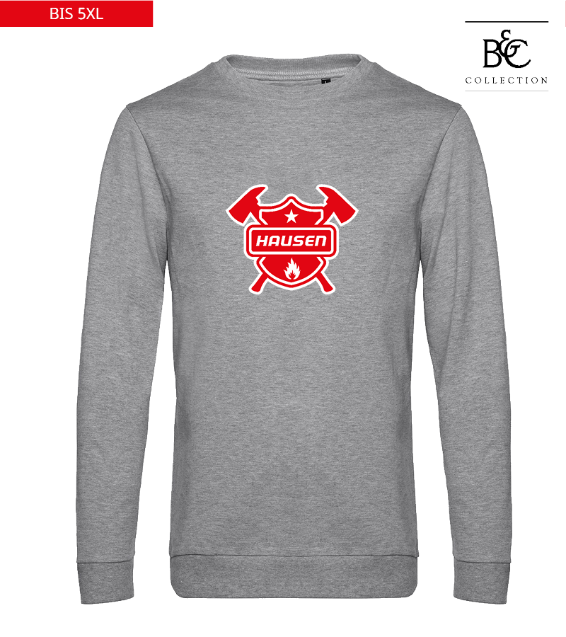 B&C Herren Sweatshirt Heather Grey "Anton Frontprint"
