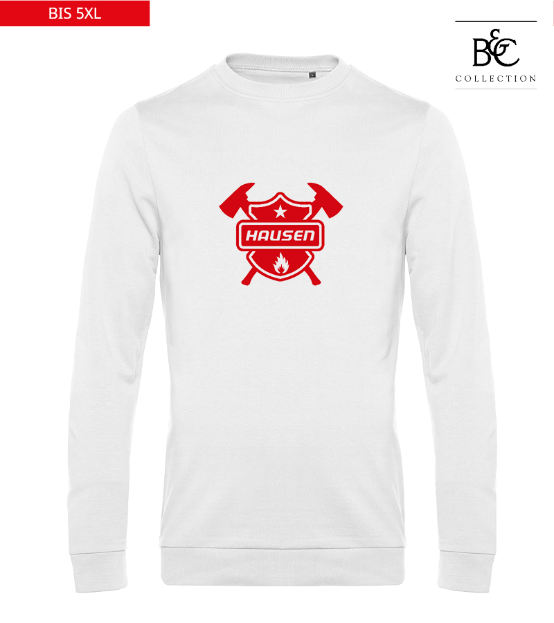 B&C Herren Sweatshirt White "Anton Frontprint"