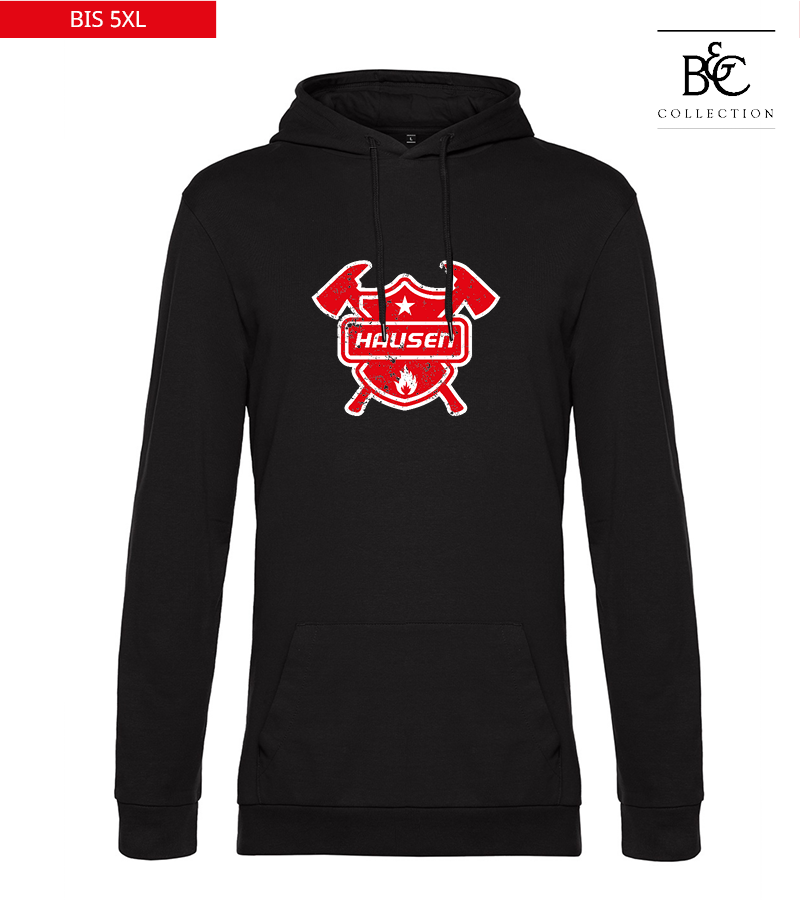 B&C Herren Hoodie Black Pure "Uwe Frontprint"