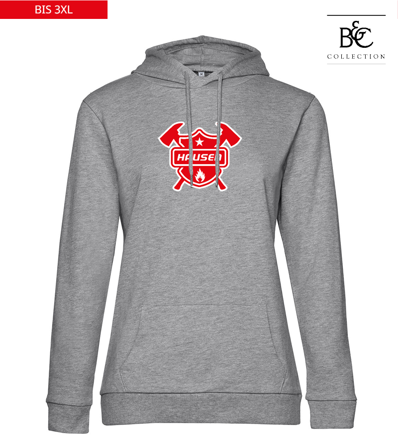 B&C Damen Hoodie Heather Grey "Anton Frontprint"