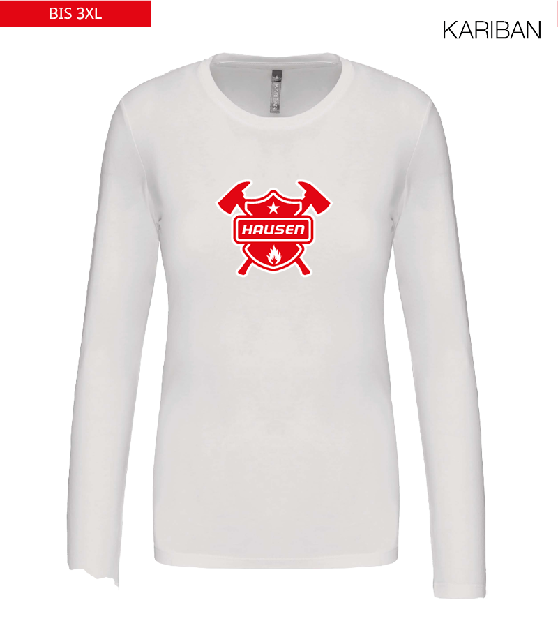 Kariban Damen Langarmshirt White "Anton Frontprint"