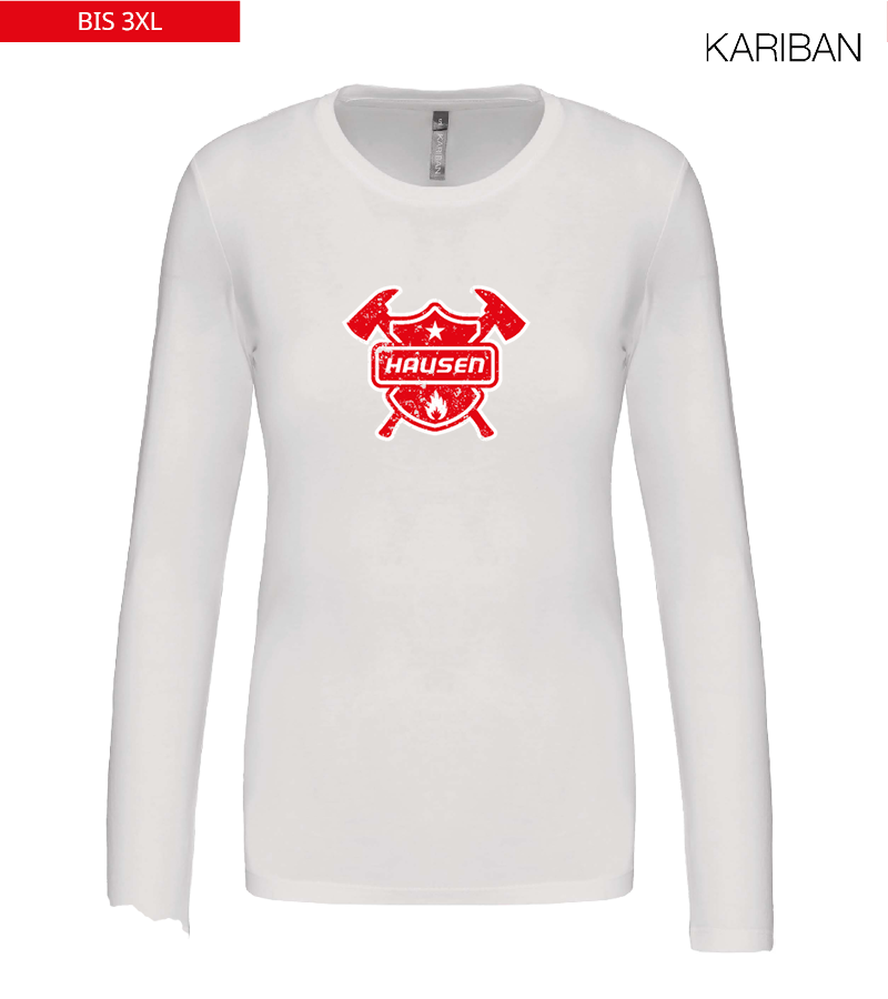 Kariban Damen Langarmshirt White "Uwe Frontprint"