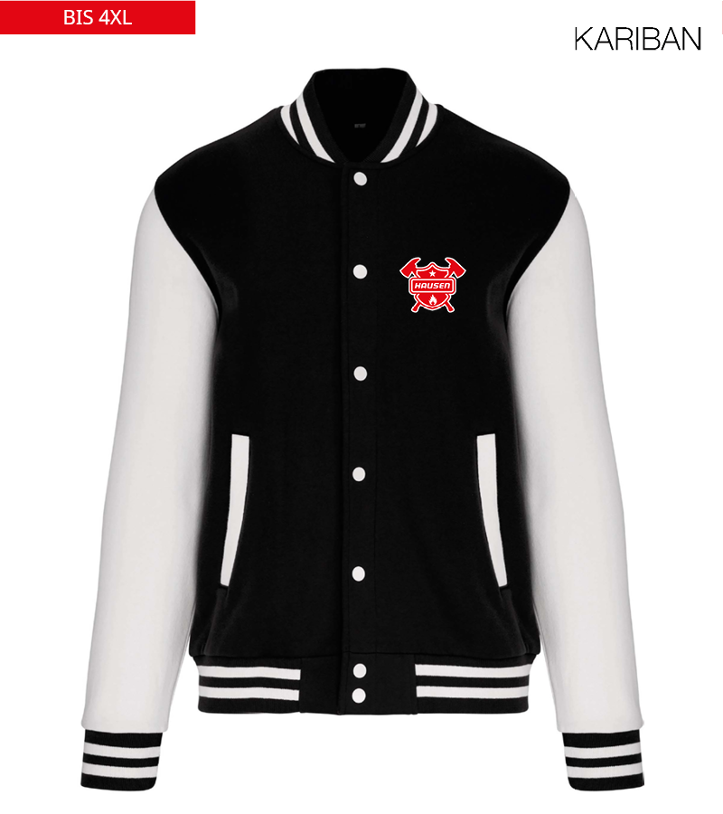 Kariban Unisex Collegejacke Black White "Anton"