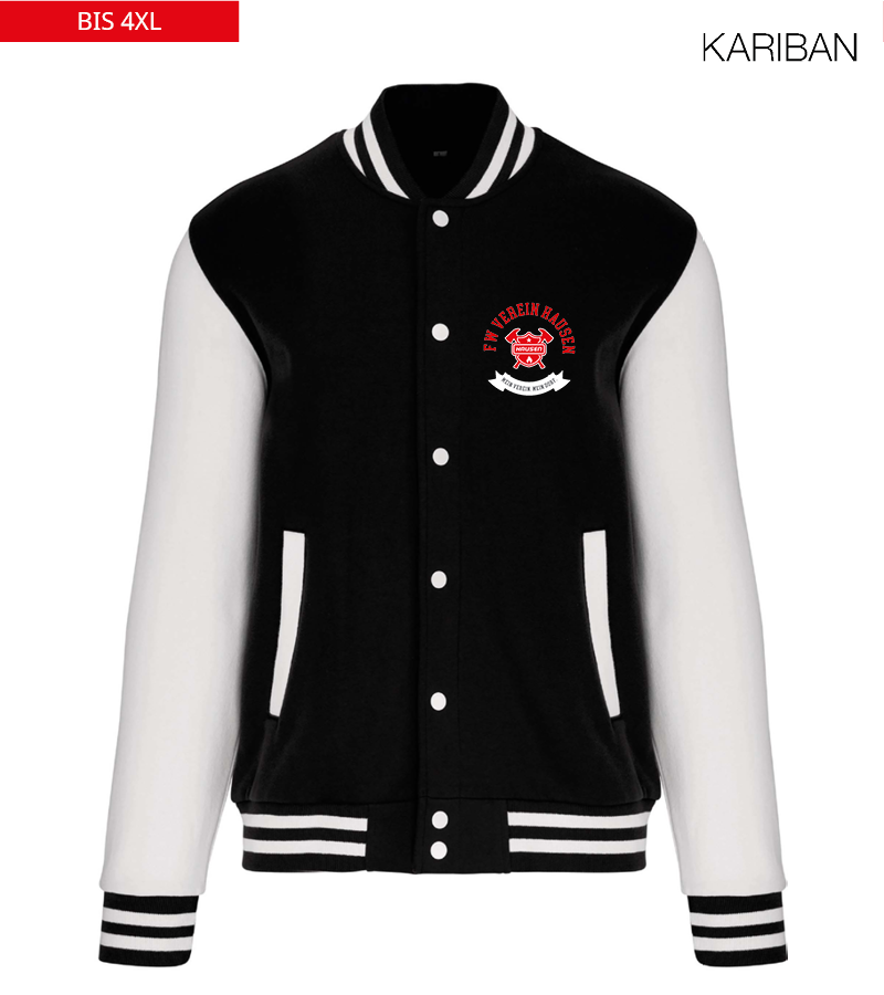 Kariban Unisex Collegejacke Black White "Bono"