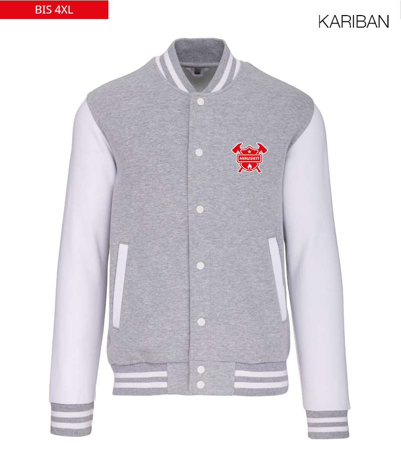 Kariban Unisex Collegejacke Oxford-Grey White "Anton"