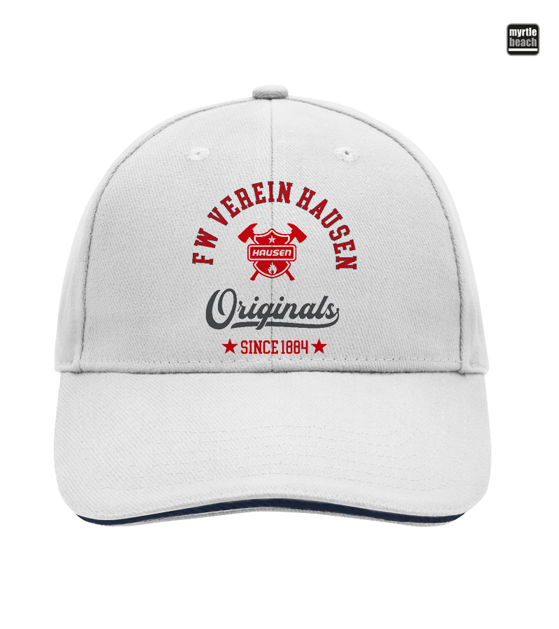 Myrtle Beach Unisex 6 Panel Sandwich Cap White "Jacob"