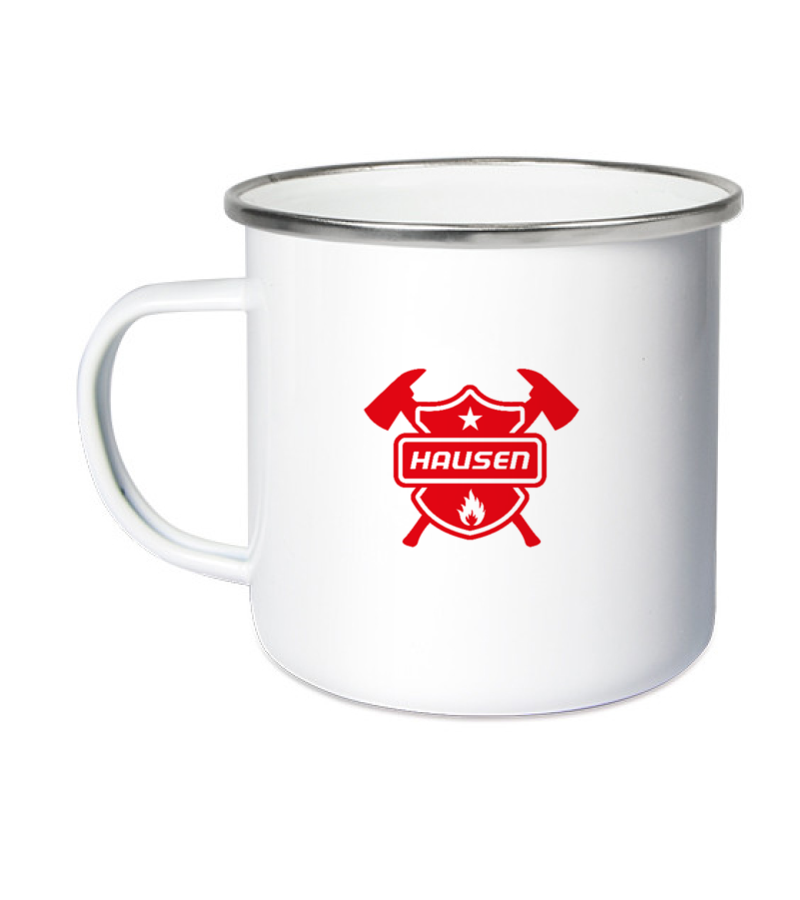 Emailletasse White Silver "Anton" B