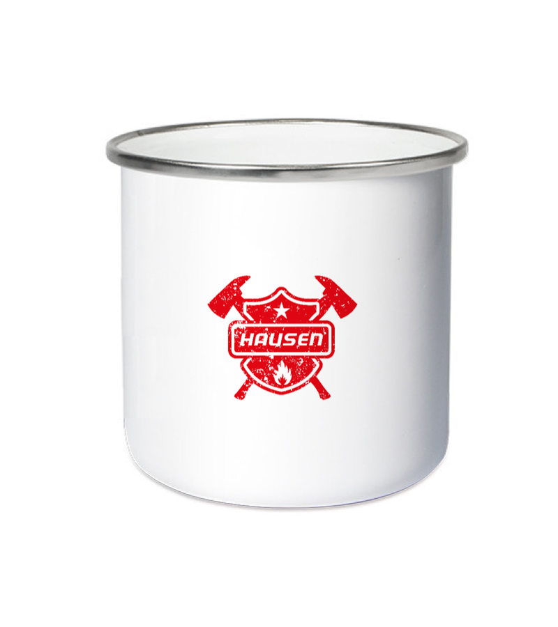 Emailletasse White Silver "Uwe" A