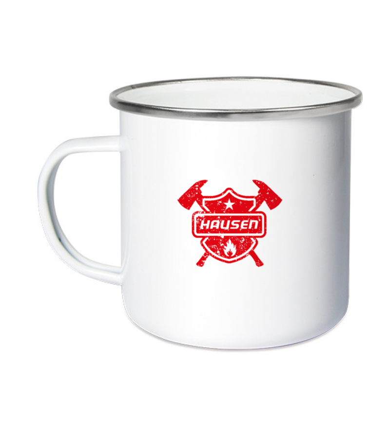 Emailletasse White Silver "Uwe" B