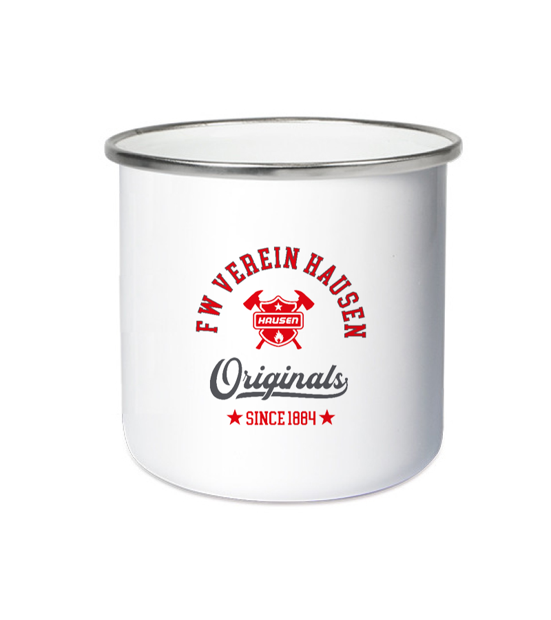 Emailletasse White Silver "Jacob" A