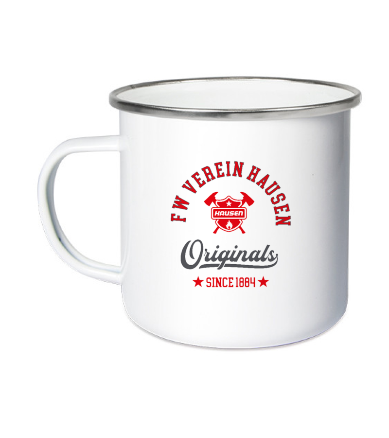Emailletasse White Silver "Jacob" B