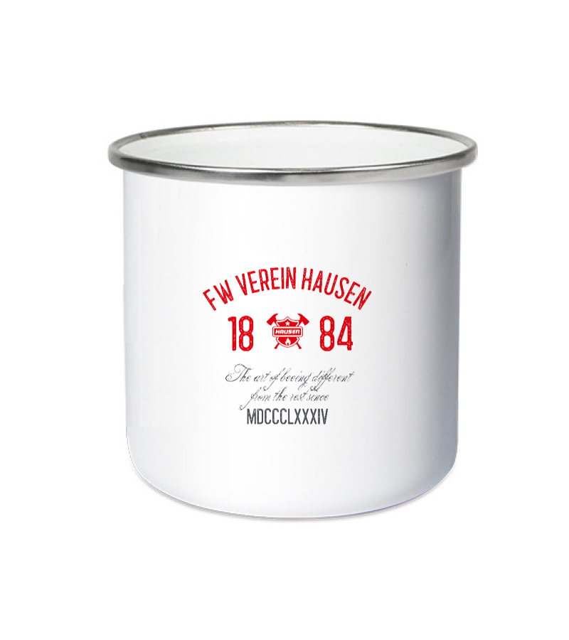 Emailletasse White Silver "Isack" A