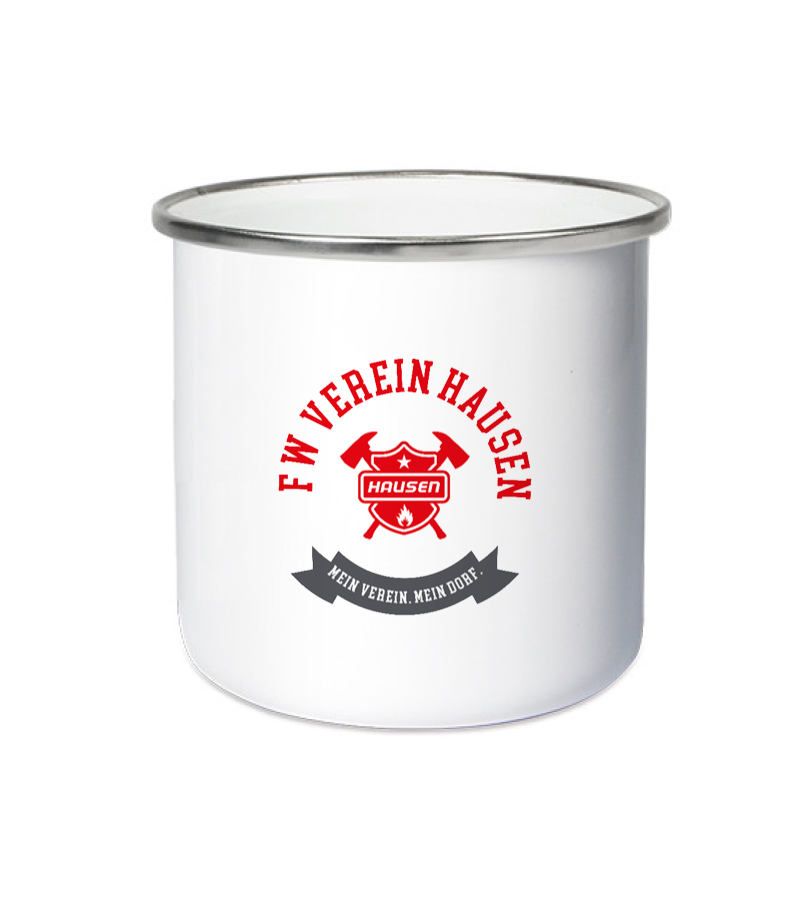 Emailletasse White Silver "Bono" A