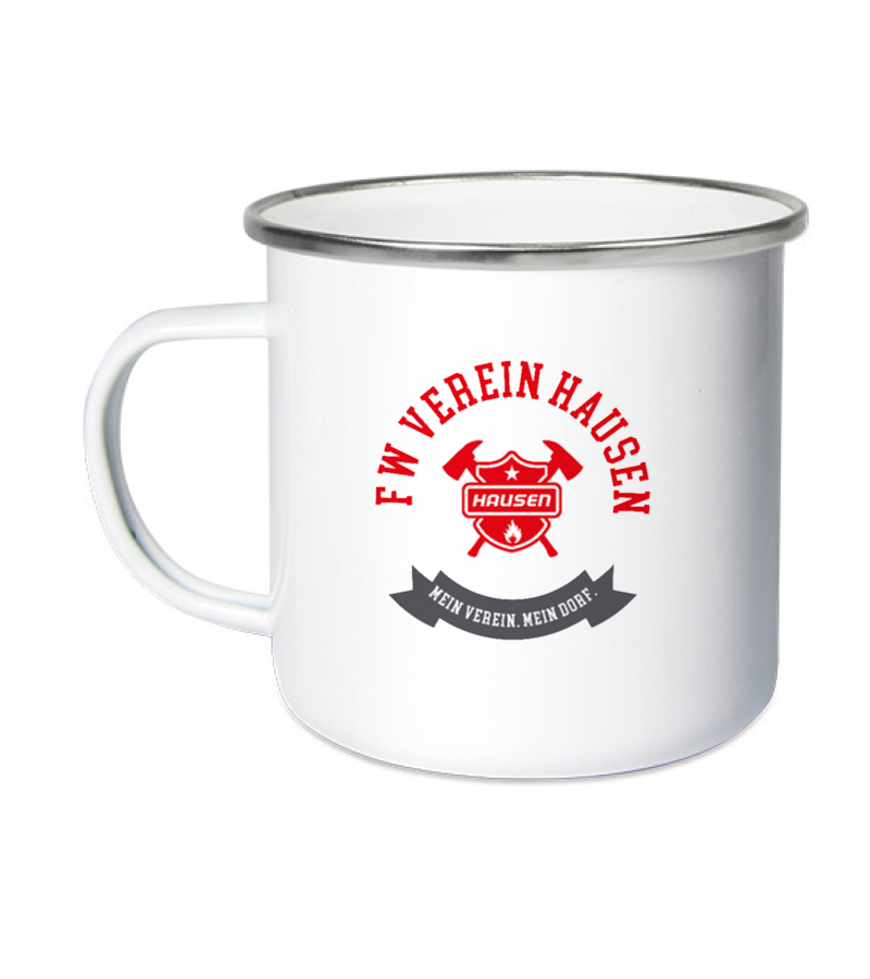 Emailletasse White Silver "Bono" B